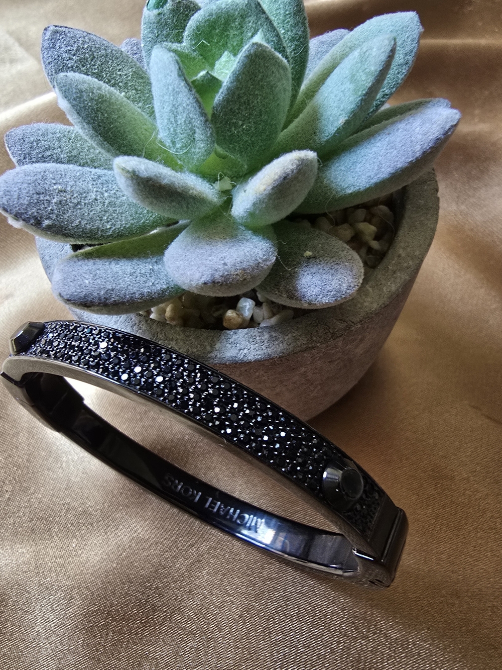 Michael Kors Black Crystal Pavé Bangle Bracelet